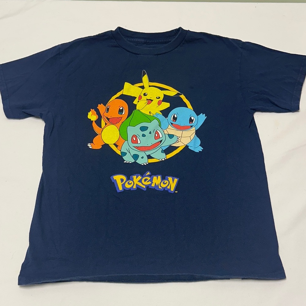Pokemon Dark Blue Tee with Iconic Characters
